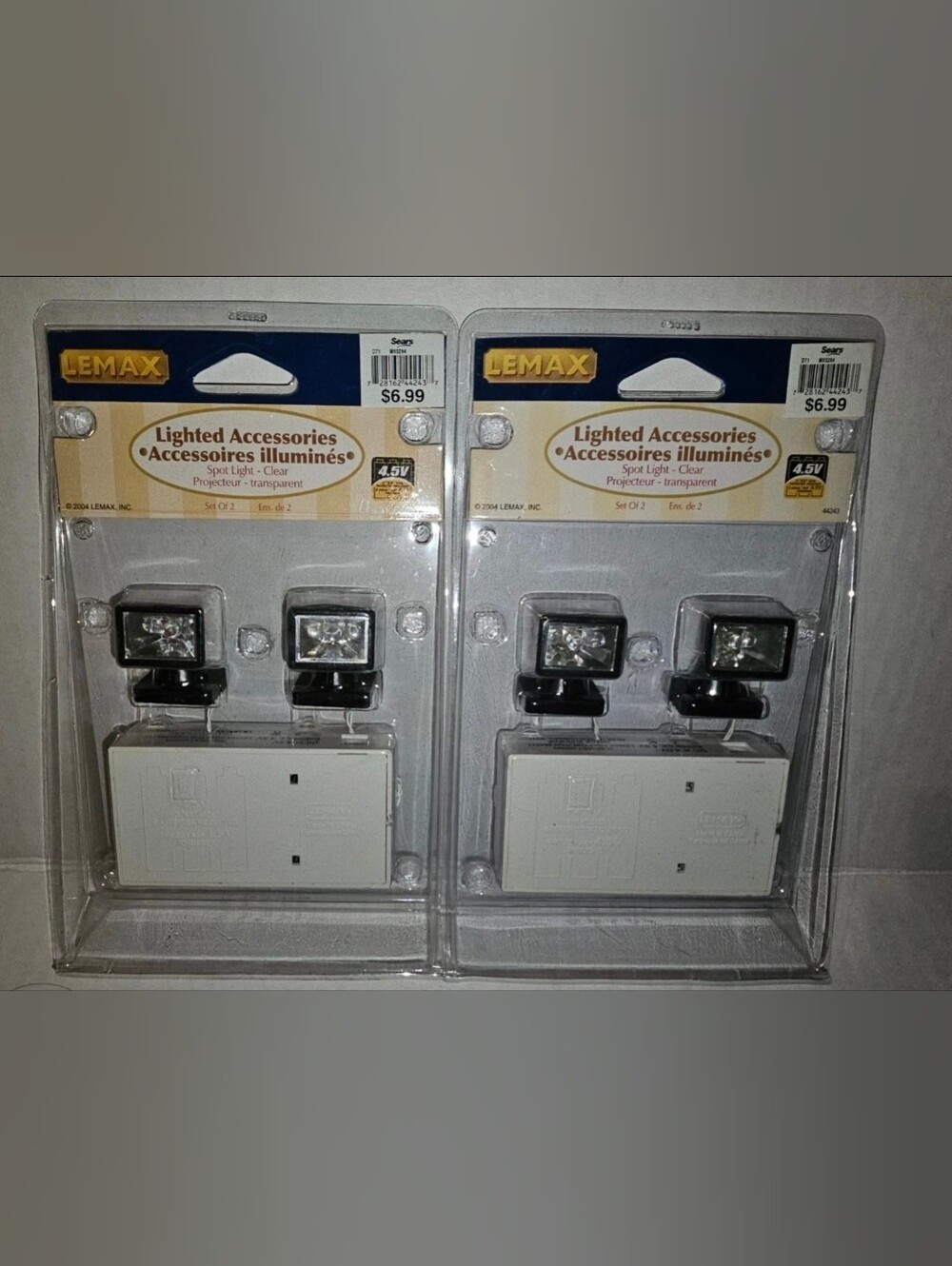 Lemax 2004 Lighted Accessories Lot of 2 - #44243 Clear Spot Light - 4 Lights New